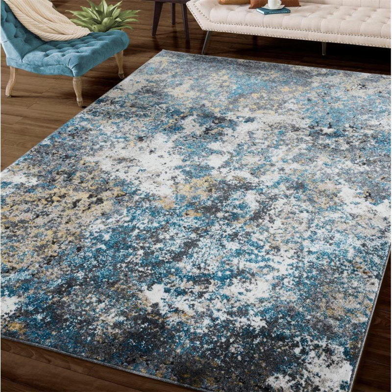 Mercer41 Omie Abstract Turquoise Area Rug & Reviews Wayfair
